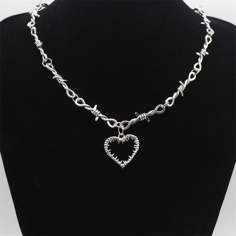 Small Wire Brambles Iron Unisex Choker Necklace Women Hip-hop Gothic Punk Style Barbed Wire Little Thorns Chain Choker Gifts