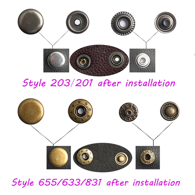 10mm 12.5mm 15mm Metal Pressure Buttons Sewing Accessories Botones Snap Button For Clothing Jackets Leather Snap Fasteners