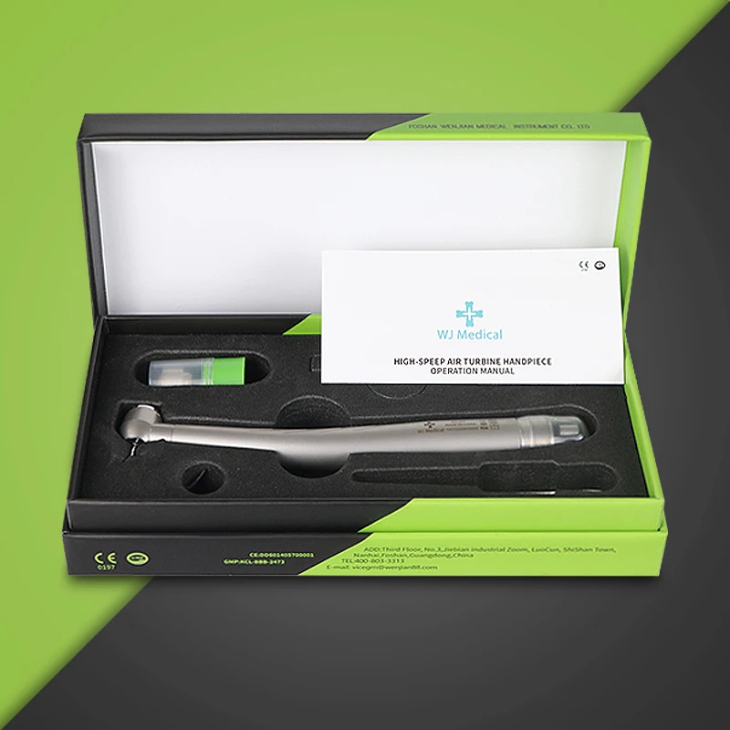 Dental LED High Speed Handpiece Dentist Tips Teach Model E-Generator Rotation Turbine Dentistry Push Button Triple Water Spray