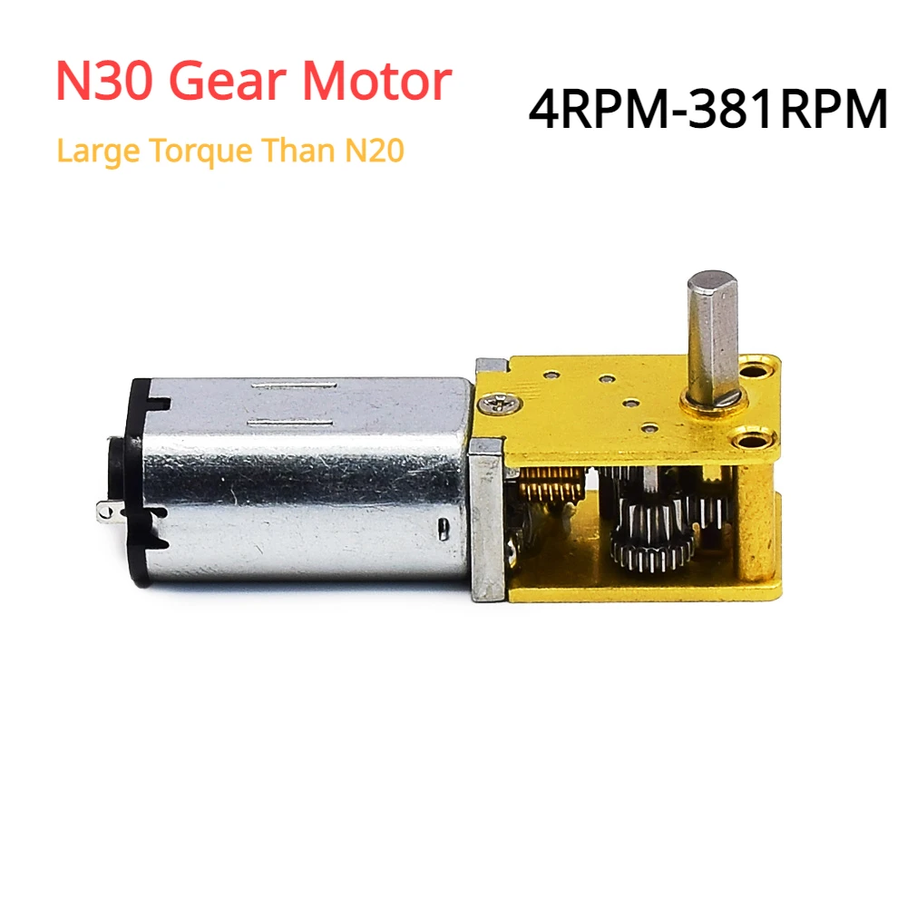 Mini N20 All Metal Gear Motor DC 3V-12V 4RPM-381RPM Slow Speed High Torque Dual Axis Engine Worm Reduction Motor Smart Robot Car