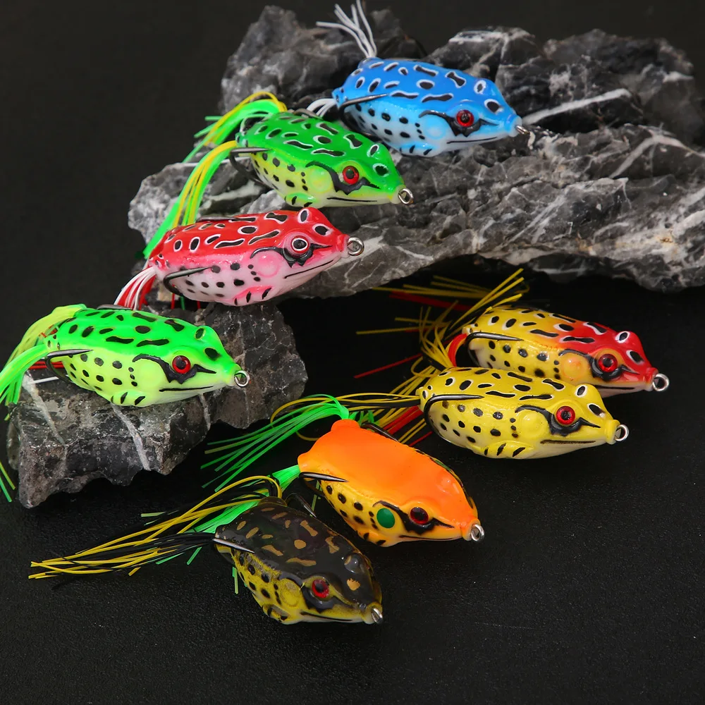 1Pcs 5g 9g 13g 17.5g Soft Frog Fishing Lures Topwater Artificial Silicone Bait with Double Hooks Crankbait Bass Fishing Tackle