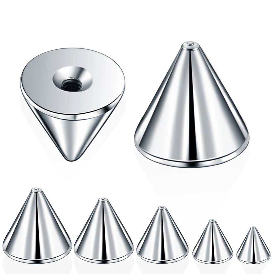 100Pcs/lot 16G 14G Steel Screw Cone Replacement Accessories Eyebrow Tongue Belly Piercing Lip Nose Septum Ring Body Jewelry