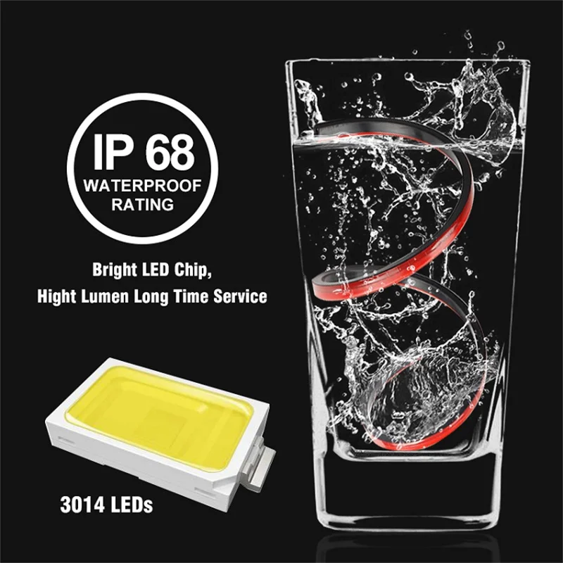 100cm Car Rear Third Brake Light LED Strip Multi-mode Warning Lights LED Decorative Lights Turn Signal Flexible Stop Lamp Bar