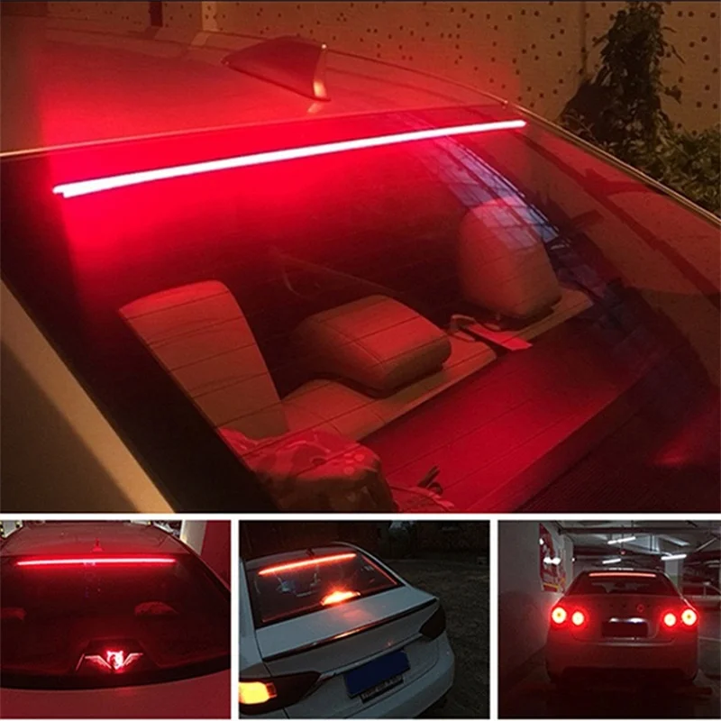 100cm Car Rear Third Brake Light LED Strip Multi-mode Warning Lights LED Decorative Lights Turn Signal Flexible Stop Lamp Bar