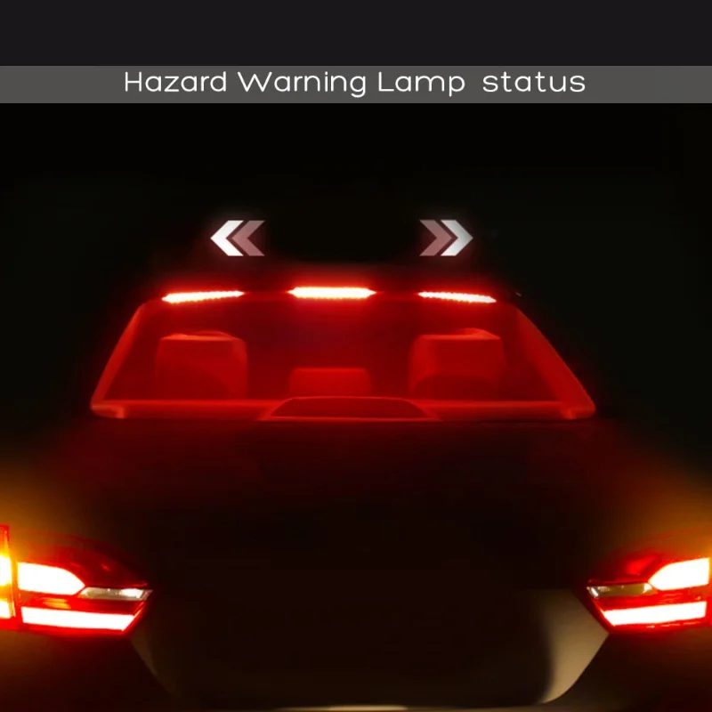 100cm Car Rear Third Brake Light LED Strip Multi-mode Warning Lights LED Decorative Lights Turn Signal Flexible Stop Lamp Bar