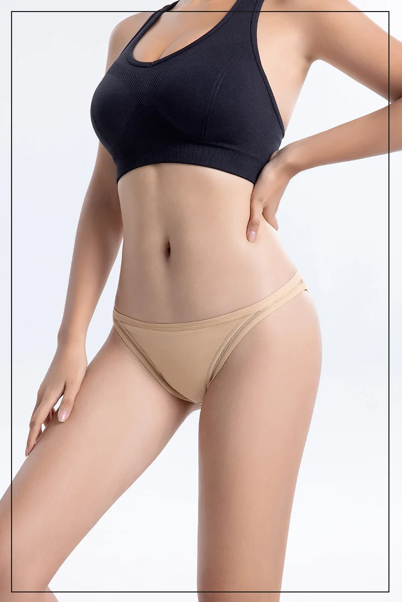 3Pcs/set Women Cotton Panties Female Mesh Underpants Solid Color Bikini Briefs Underwear Ladies Sexy Panty Girls Lingerie