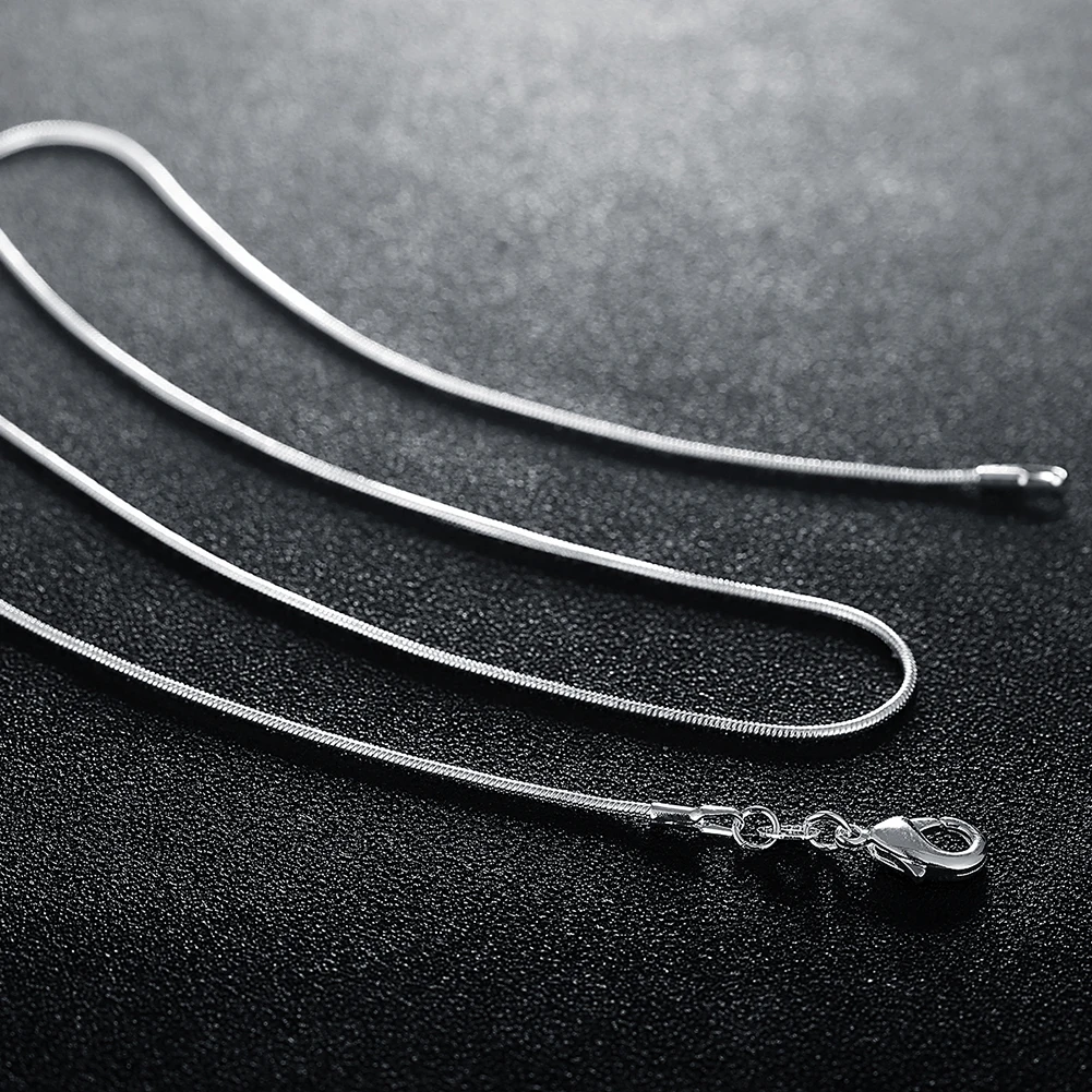 10pcs wholesale 925 sterling silver 1MM snake chain necklace for women man 16-30inches fashion party wedding Jewelry gifts