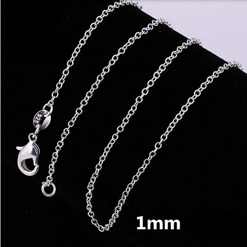 10pcs wholesale 925 sterling silver 1MM snake chain necklace for women man 16-30inches fashion party wedding Jewelry gifts