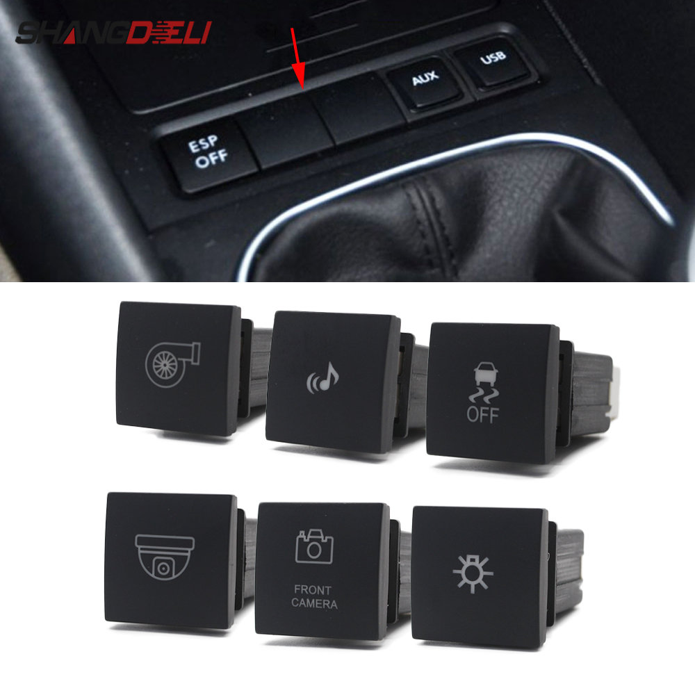 1Pc Car LED DRL Light Radar Power On Off Camera Anti-side Slip Switch Button For VW Golf 6 golf v Jetta MK5 Scirocco Caddy 2011
