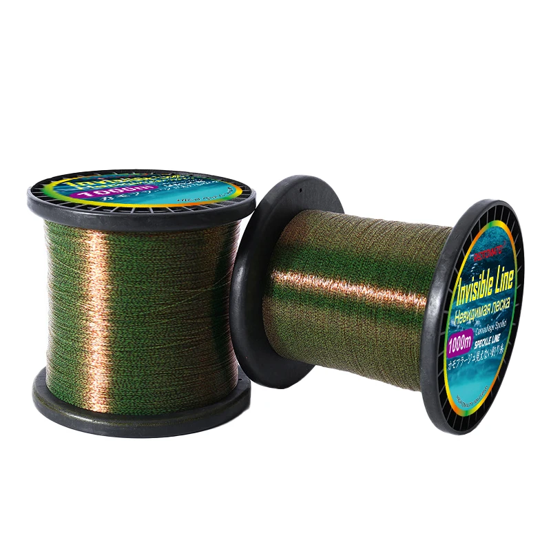 Invisible Fluorocarbon Coated Fishing Line Spoted Bionic Monofilament Nylon 1000M Line Speckle Carp Fishing Accessories