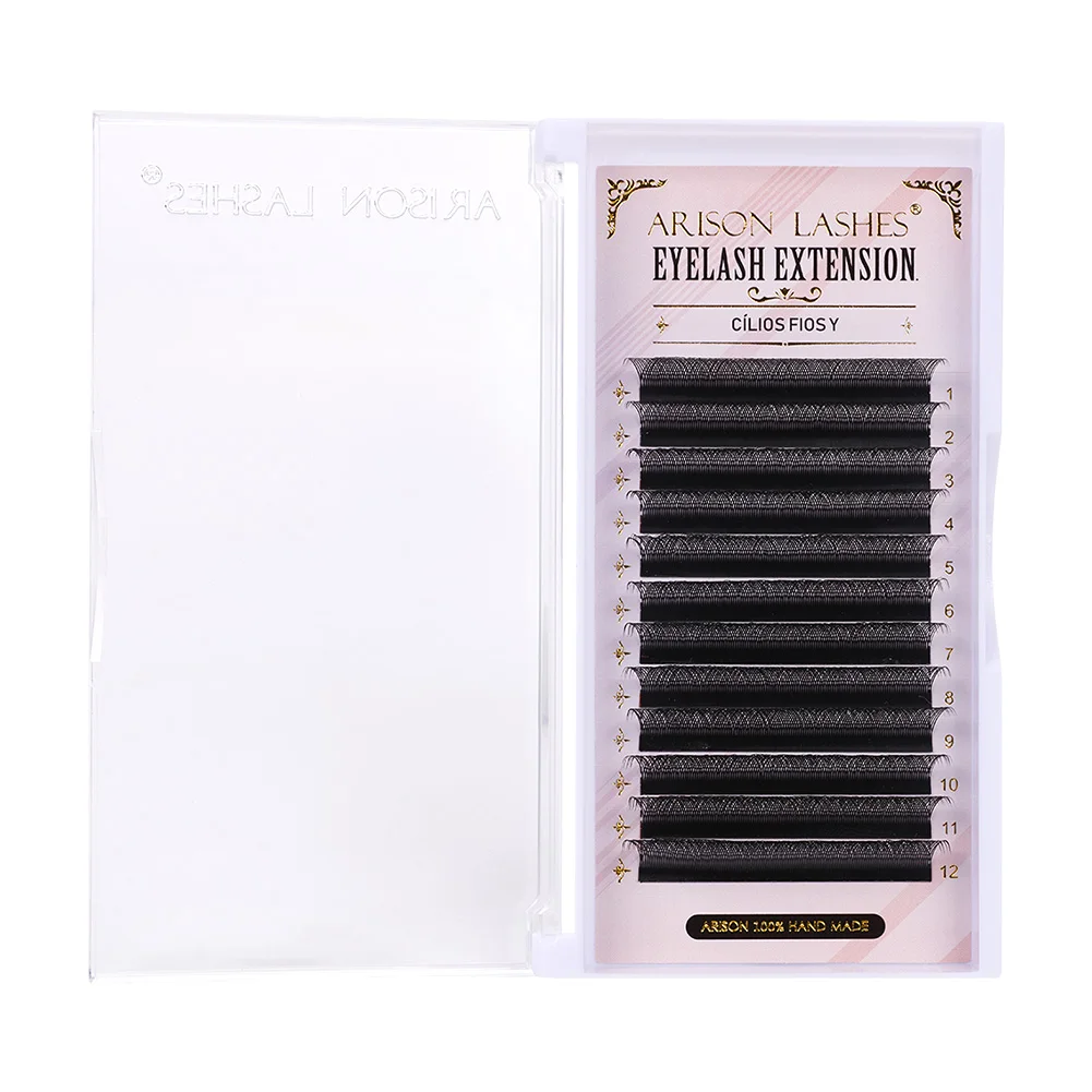ARISON Black YY Eyelashes Extension Double Tips Lashes Cilios Y Premade Volume YY Shape EyeLash Grafting Extension Split Tip