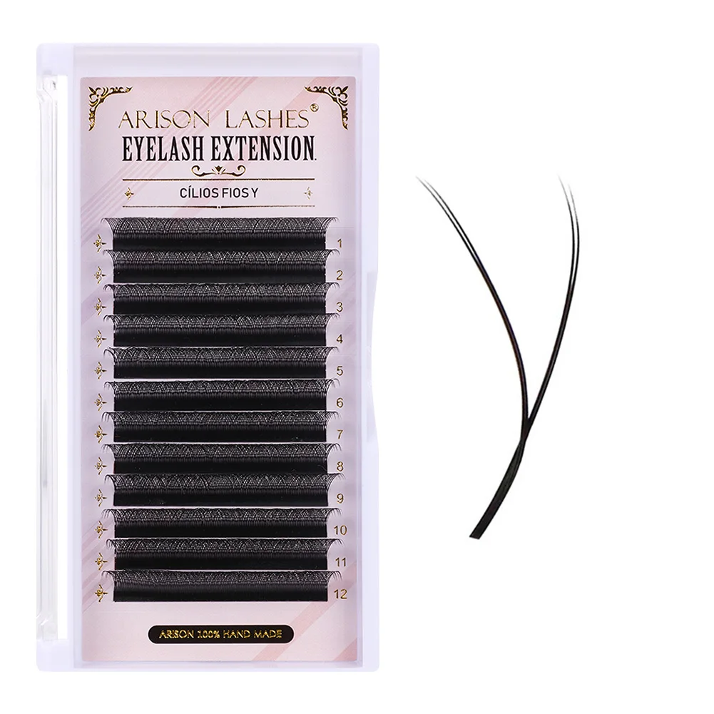 ARISON Black YY Eyelashes Extension Double Tips Lashes Cilios Y Premade Volume YY Shape EyeLash Grafting Extension Split Tip