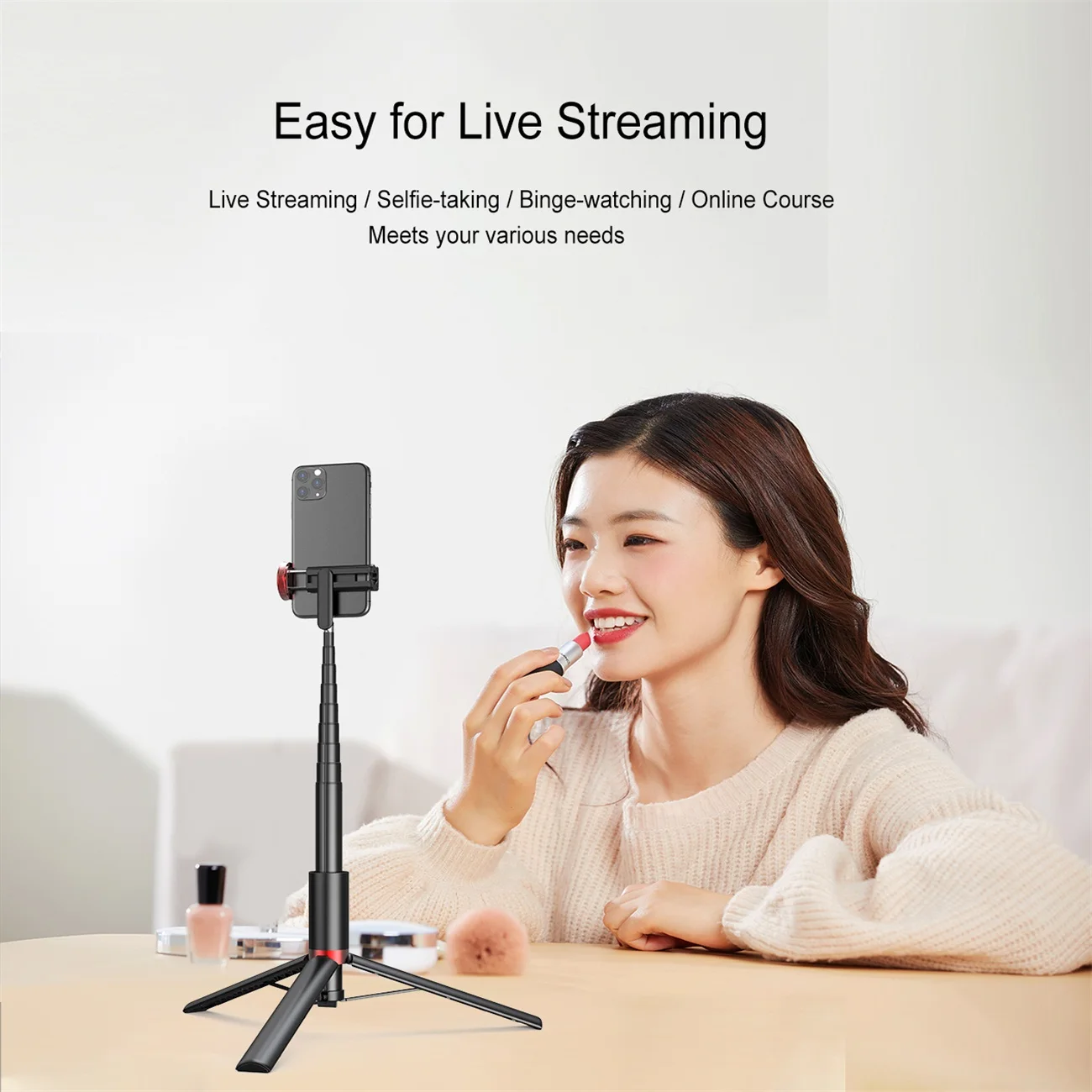 150cm/81cm Wireless Selfie Stick Tripod Phone Stand Holder Tripod for Mobile Extendable Portable Aluminum Alloy for Smartphone