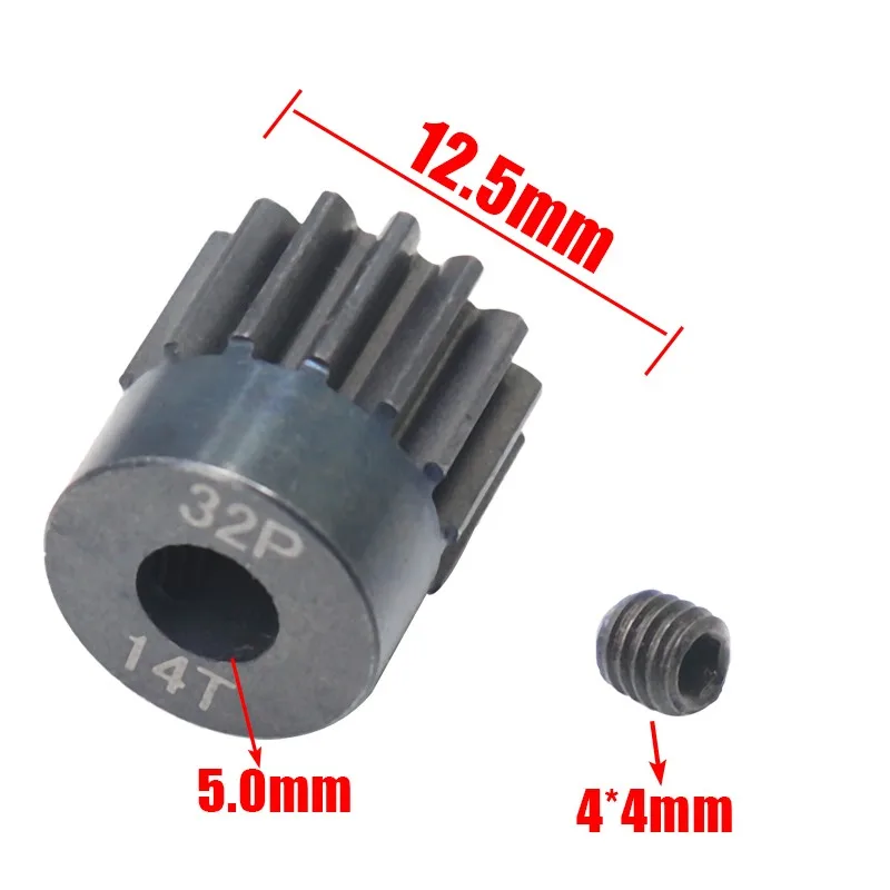 AJRC 32P M0.8 5mm 13T 14T 15T 16T 17T 18T 19T 20T 21T Black Steel Metal Pinion Motor Gear For 1/10 Slash TRX4 Rc Model Car Motor