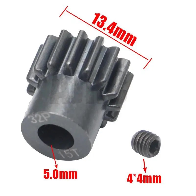AJRC 32P M0.8 5mm 13T 14T 15T 16T 17T 18T 19T 20T 21T Black Steel Metal Pinion Motor Gear For 1/10 Slash TRX4 Rc Model Car Motor