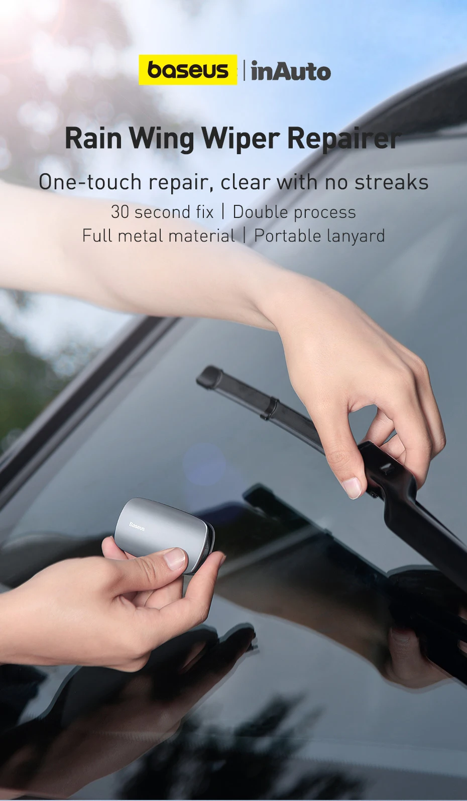 Baseus Car Wiper Blade Repair Universal Auto Windshield Wiper Refurbish Tool Car Windshield Wiper Blade Repair Kit Accessories
