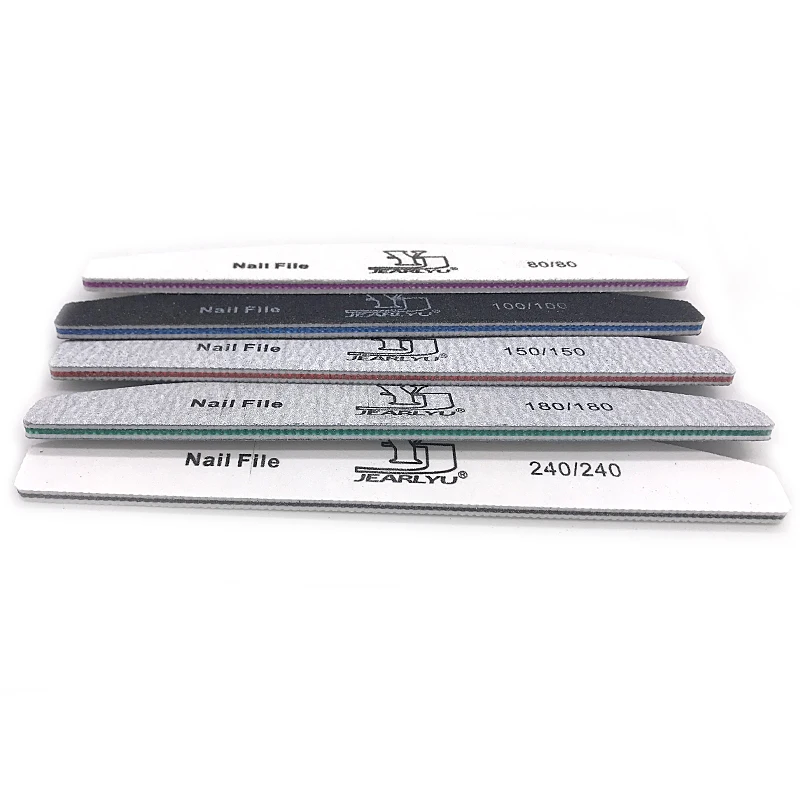 5Pcs Nail File Set Mix Color Professional Sandpaper Cuticle Remover 80/100/150/180/240 Grit Buffer Manicure Tool Kit
