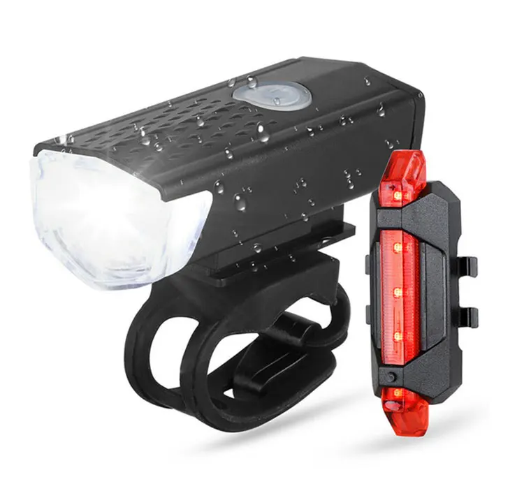 USB Rechargeable Bike Light Front Light Red Taillight Easy to Install 3 Modes Bicycle Accessories for the Bicycle