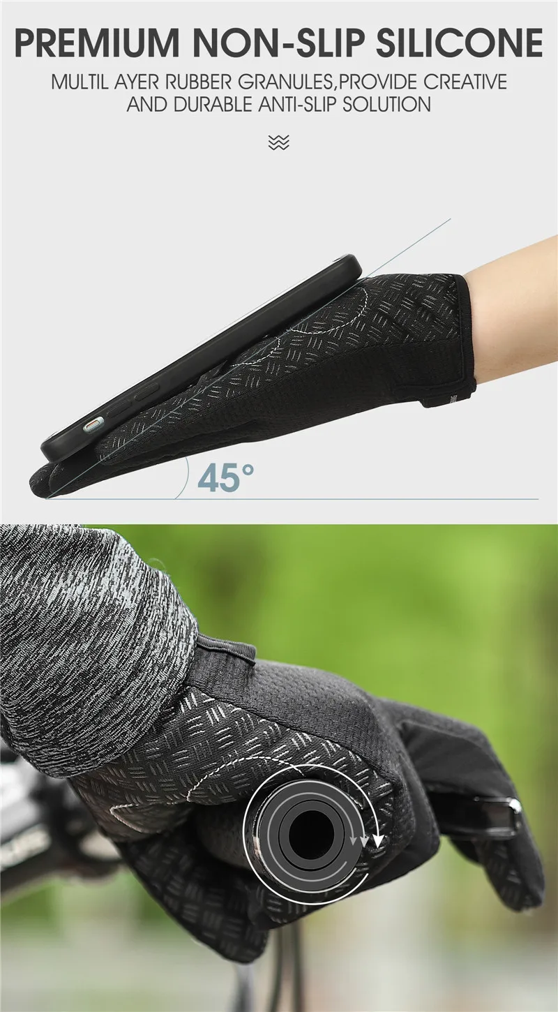WEST BIKING Summer Cycling Gloves Full Finger MTB Bike Gloves Touch Screen Non Slip Silicone Palm Driving Riding Gloves