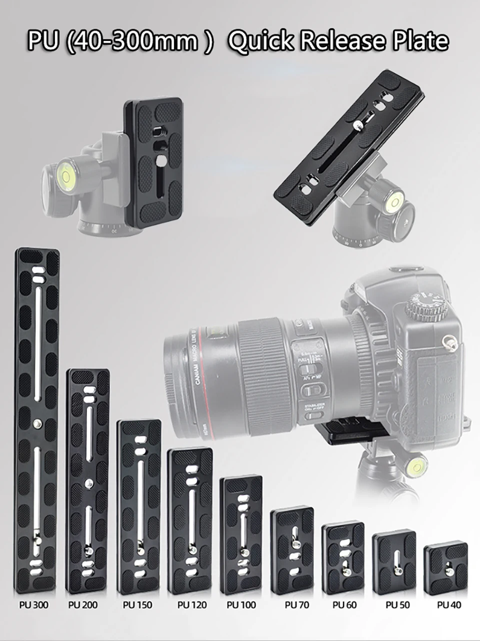 BEXIN Universal Aluminum Alloy Quick Release Plate Tripod Mount Adapter with 1/4 Screw for Benro Arca Swiss Ball Head and Camera