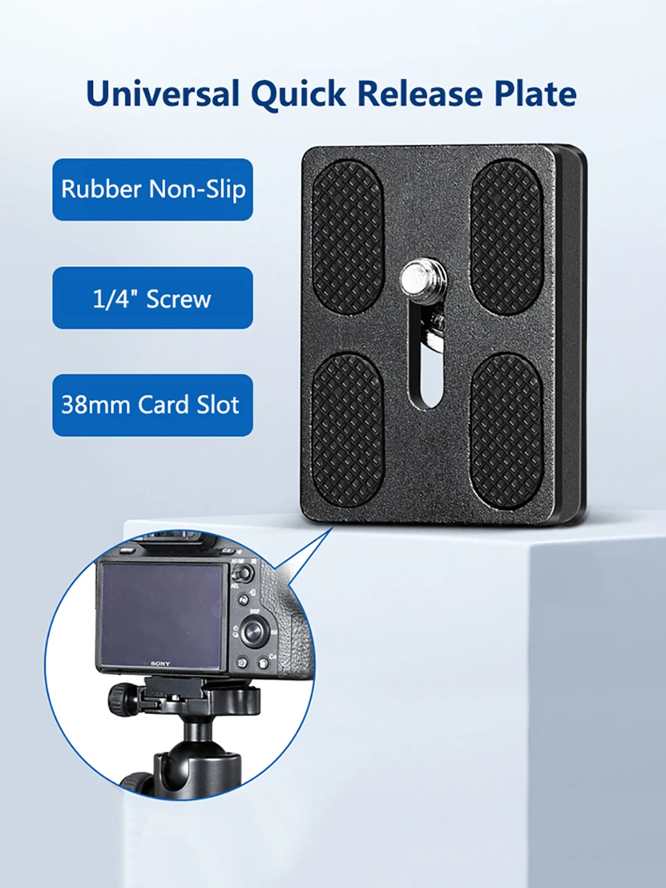 BEXIN Universal Aluminum Alloy Quick Release Plate Tripod Mount Adapter with 1/4 Screw for Benro Arca Swiss Ball Head and Camera