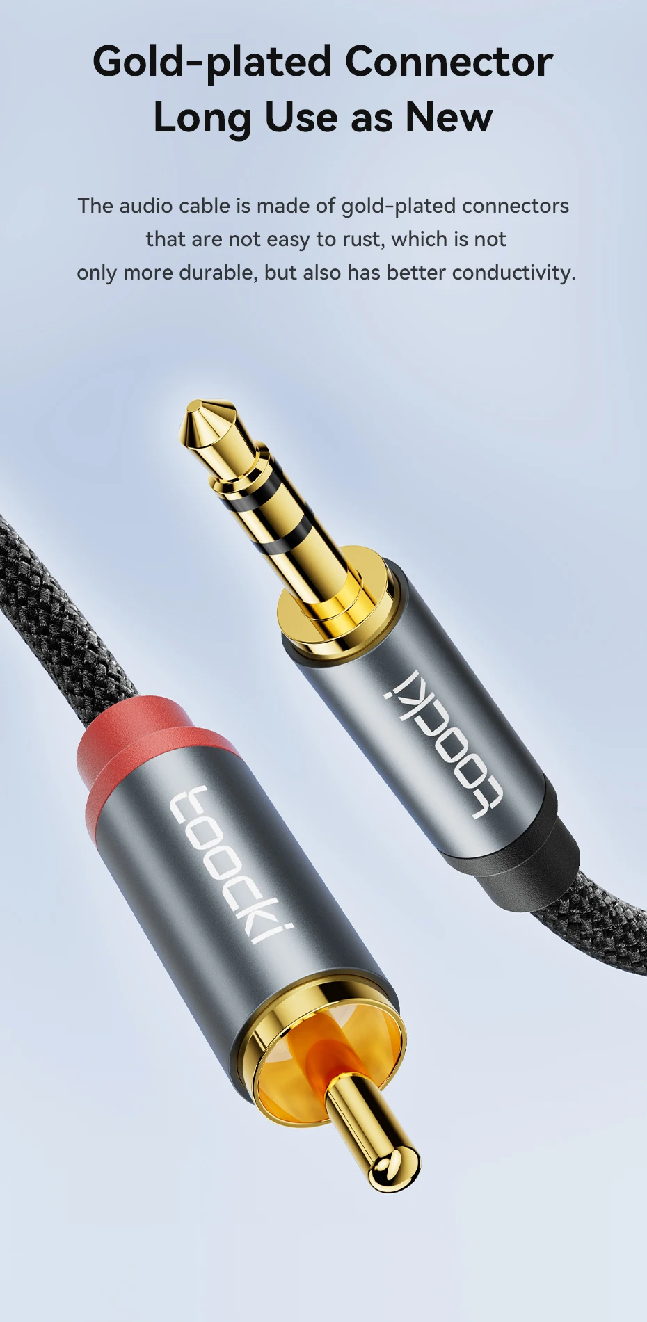 Toocki RCA Audio Cable 3.5mm Male to 2RCA Speaker Cable Male Splitter AUX 2 RCA Cord Jack for TV Box Amplifier DVD Player Wire