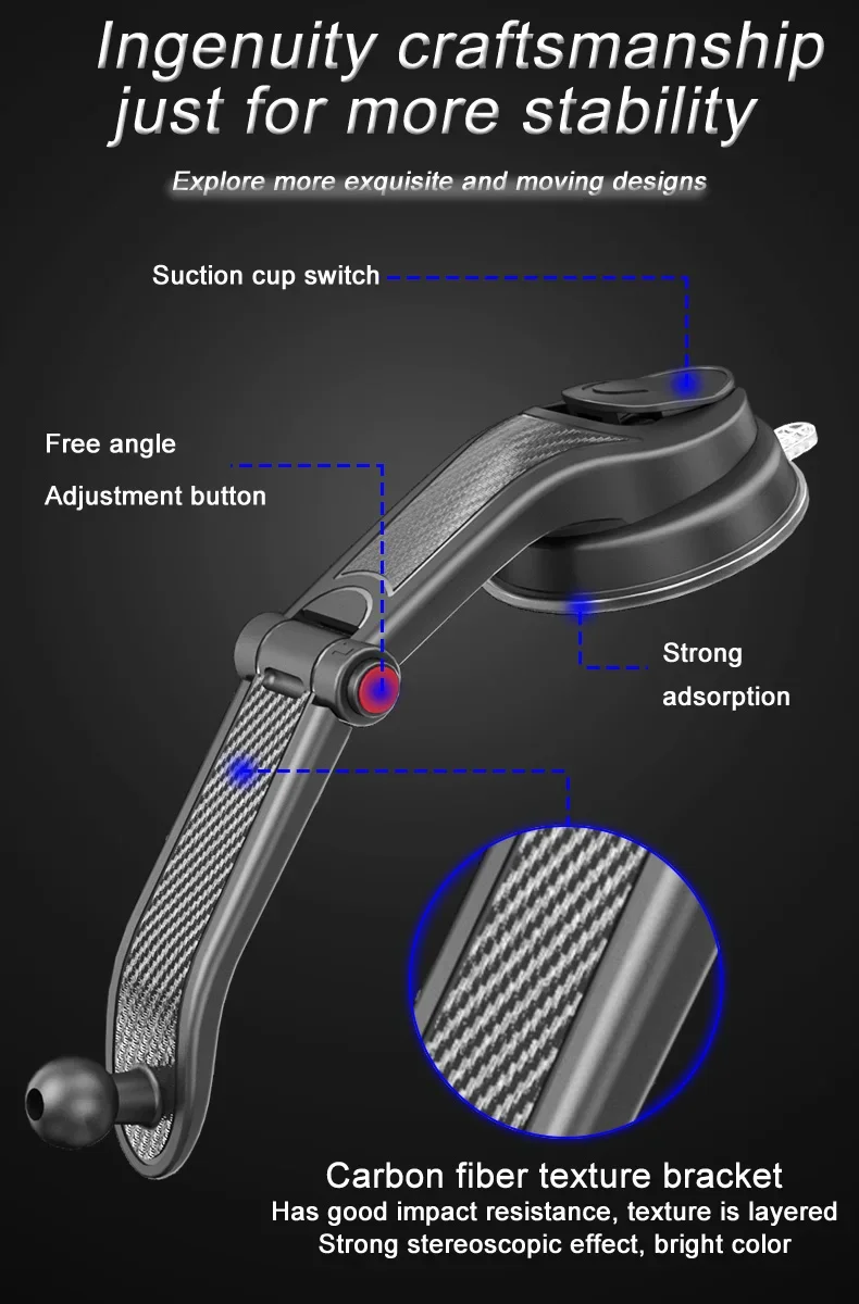 2026 New Universal Sucker Car Phone Holder Windshield Car Dashboard Mobile Cell Support Bracket For IPhone17 16 15 Xiaomi Samsun