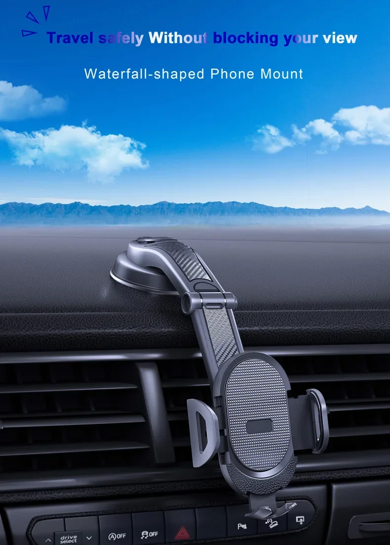 2026 New Universal Sucker Car Phone Holder Windshield Car Dashboard Mobile Cell Support Bracket For IPhone17 16 15 Xiaomi Samsun