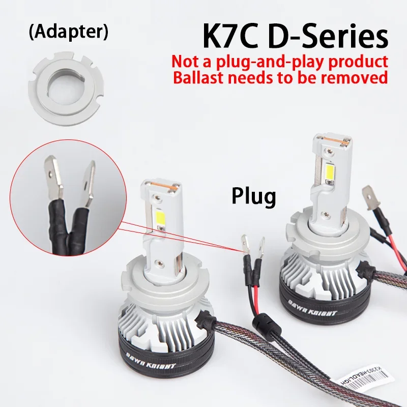DAWNKNIGHT K7C 4300K H7 H4 H11 Led Lamp 3 Copper Tube Led Lights For Car H1 HB3 9005 HB4 9006 12V Led Headlight Bulb