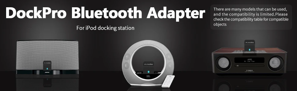 Fanxoo 30 Pin Bluetooth Adapter 5.3 Audio Mini Bluetooth Receiver For Bose Sounddock JBL YAMAHA IPhone IPod Jack Analog Speaker
