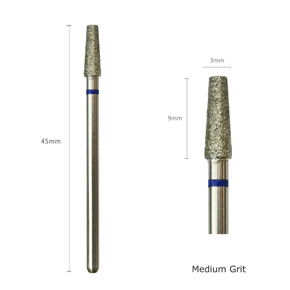 HYTOOS Tapered Diamond Cuticle Bit Nail Drill Bits Manicure Drills Nails Accessories Tools