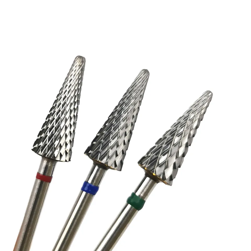 HYTOOS Cone Shape Nail Drill Bit Carbide Milling Cutter For Manicure Rotary Burr Electric Drill Accessories Tool