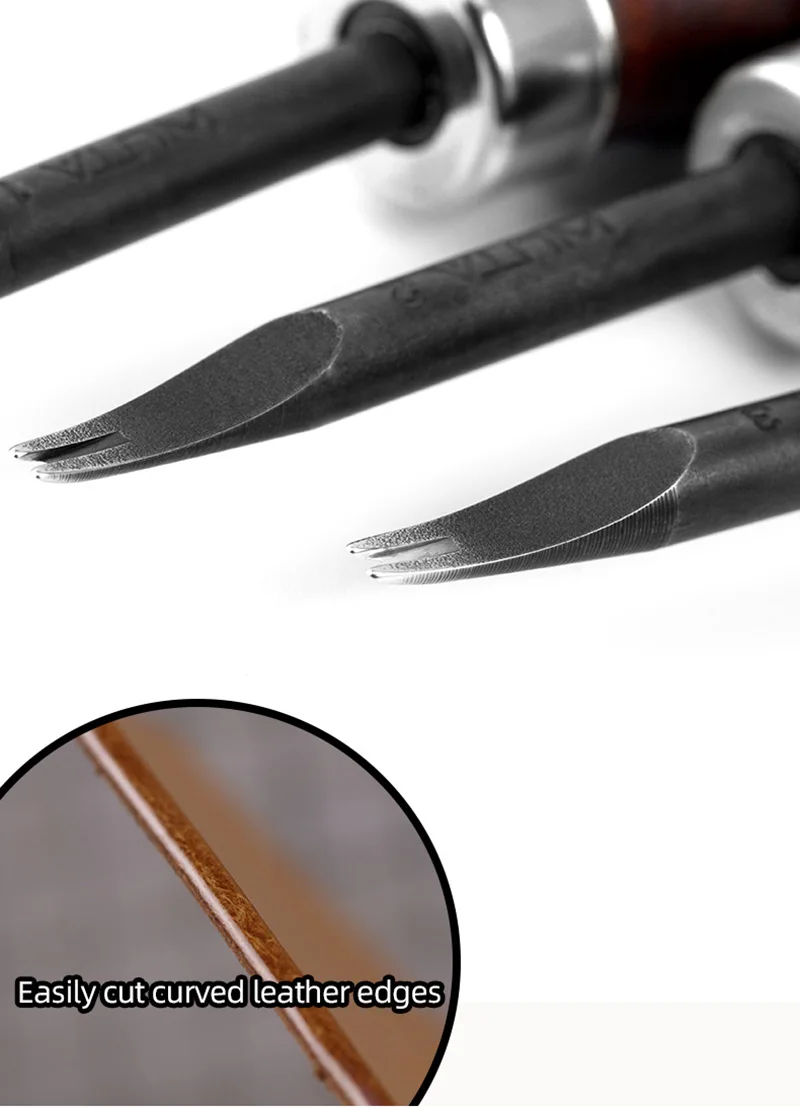 WUTA Sharp Leather Edge Beveler Edge Skiving Polishing Leather Tools DIY Belt Maker High Carbon Steel Leather Craft Beveller