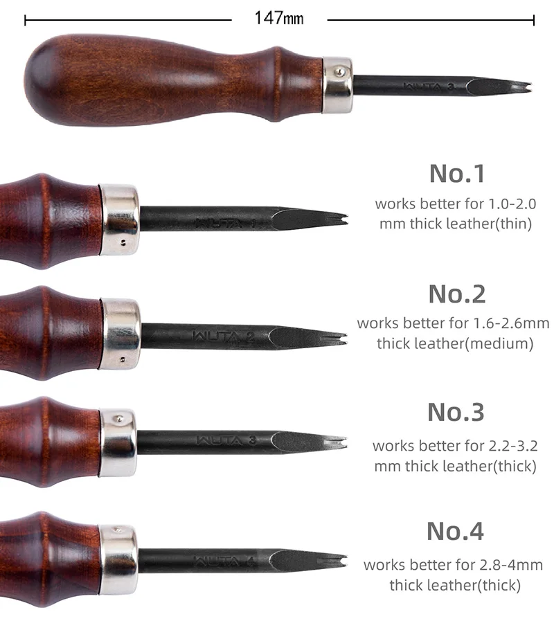 WUTA Sharp Leather Edge Beveler Edge Skiving Polishing Leather Tools DIY Belt Maker High Carbon Steel Leather Craft Beveller