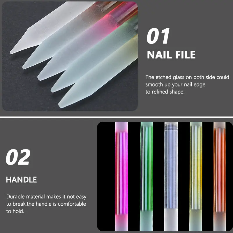 1Pcs Glass Cuticle Pusher Nail Manicure Stick Professional Precision Filing CuticleRemover PedicureForManicure Nails Accessories