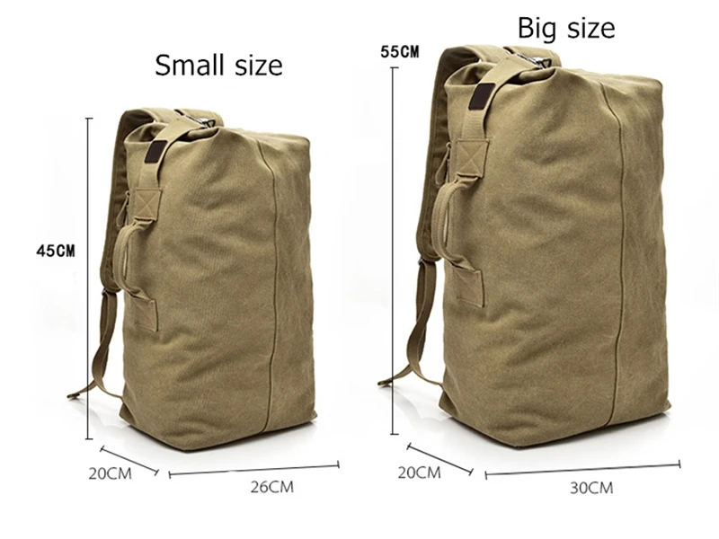 Man Travel Backpack Large Capacity Mountaineering Hand Bag High Quality Canvas Bucket Shoulder Bags Men Backpacks