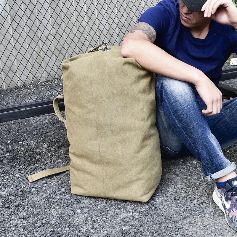 Man Travel Backpack Large Capacity Mountaineering Hand Bag High Quality Canvas Bucket Shoulder Bags Men Backpacks