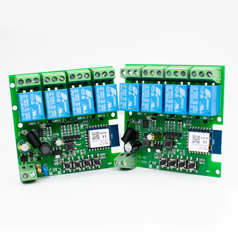 4CH Relay Smart Wireless Wifi Switch Module 7-32V 85-250V 220V 110V 2200W RF433 10A Receiver For Alexa Work With Tuya