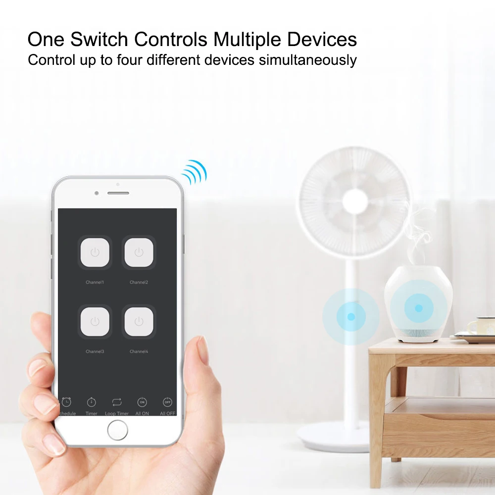 4CH Relay Smart Wireless Wifi Switch Module 7-32V 85-250V 220V 110V 2200W RF433 10A Receiver For Alexa Work With Tuya
