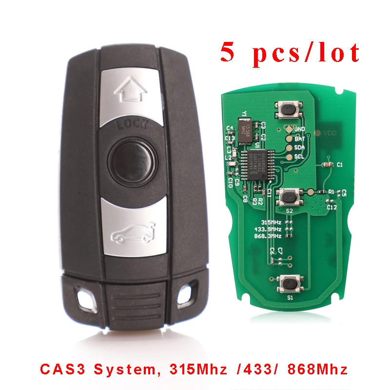 Jingyuqin 5pcs/lot Remote Key for BMW CAS3 System 315MHz / 868Mhz FSK for X5 X6 Z4 1/3/5/7 Series Vehicle Smart Key Control