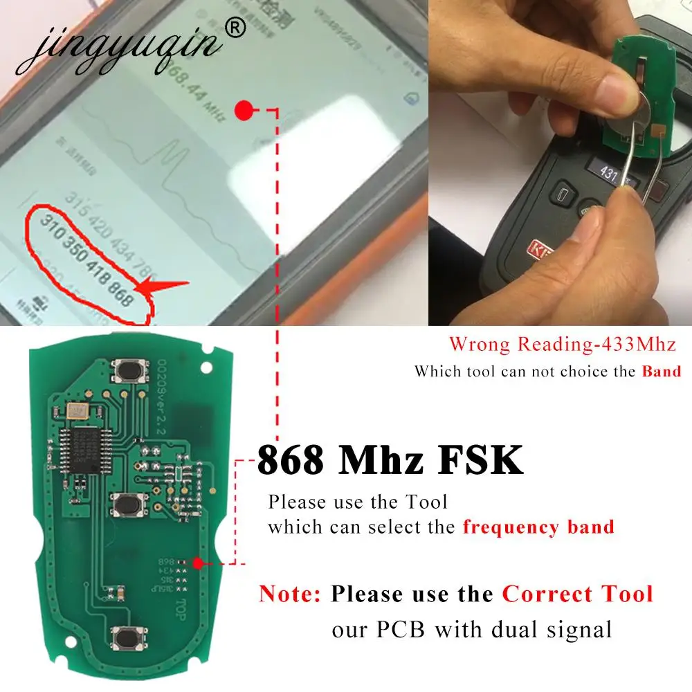 Jingyuqin 5pcs/lot Remote Key for BMW CAS3 System 315MHz / 868Mhz FSK for X5 X6 Z4 1/3/5/7 Series Vehicle Smart Key Control