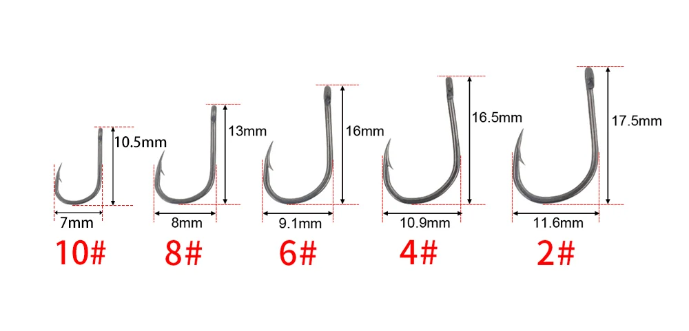 Hirisi 50pcs Barbed Coated Carp Fishing Hooks with Eye Design in Japan Made by High Carbon Steel 8001
