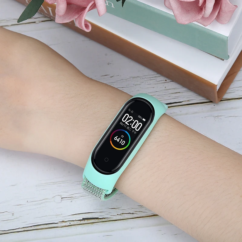 Bracelet for mi band 6 7 Strap Nylon Sport loop watch Belt pulsera correa Mi band 4 Wristband for xiaomi Mi band 5 4 3 Bracelet