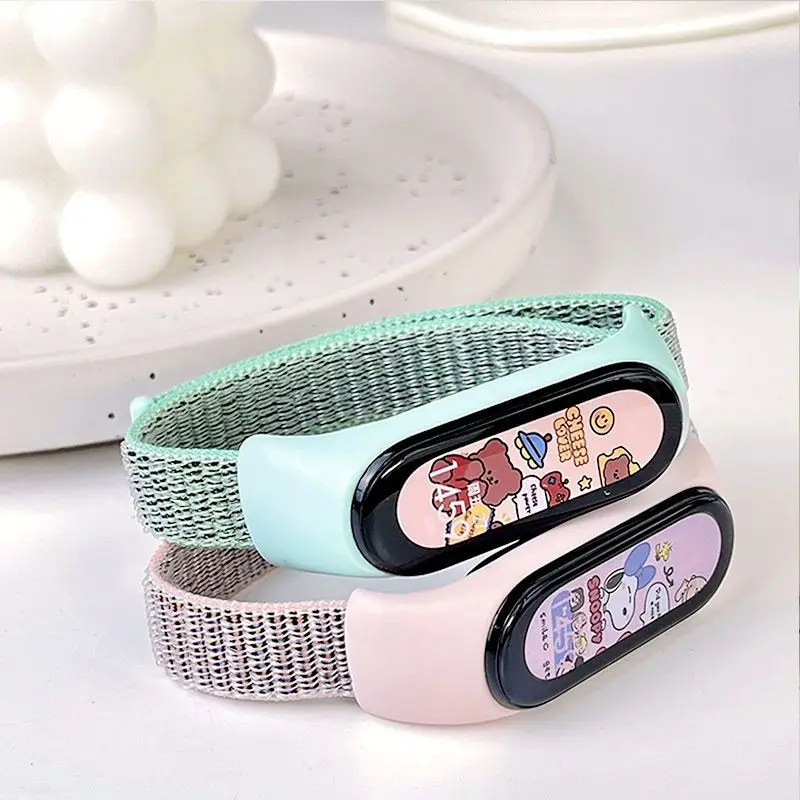 Bracelet for mi band 6 7 Strap Nylon Sport loop watch Belt pulsera correa Mi band 4 Wristband for xiaomi Mi band 5 4 3 Bracelet