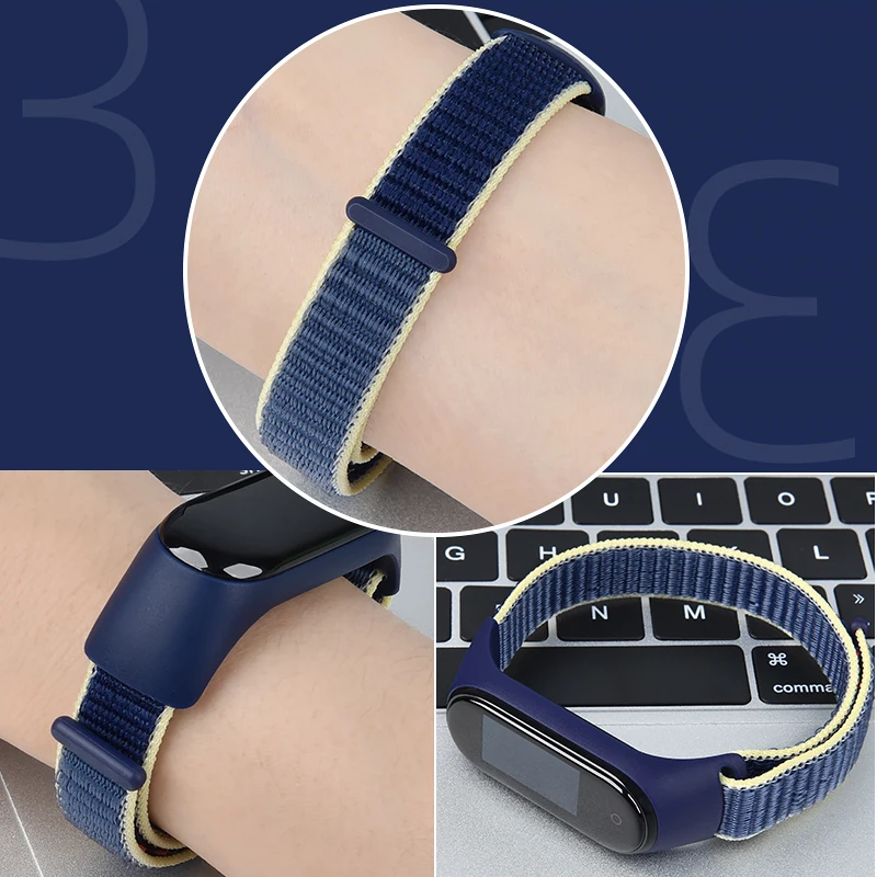 Bracelet for mi band 6 7 Strap Nylon Sport loop watch Belt pulsera correa Mi band 4 Wristband for xiaomi Mi band 5 4 3 Bracelet