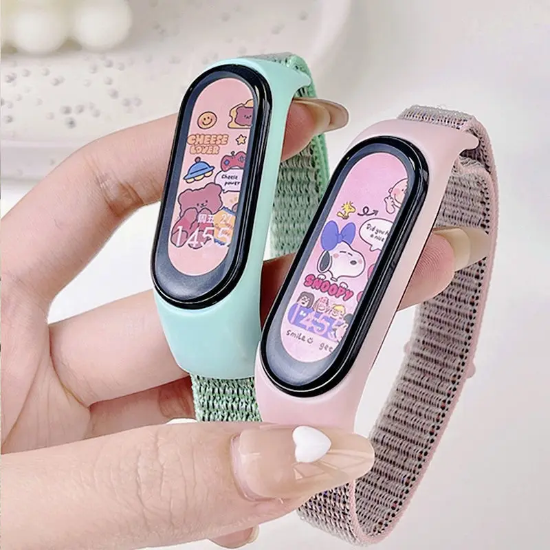 Bracelet for mi band 6 7 Strap Nylon Sport loop watch Belt pulsera correa Mi band 4 Wristband for xiaomi Mi band 5 4 3 Bracelet