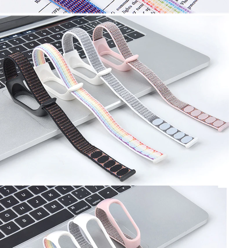 Bracelet for mi band 6 7 Strap Nylon Sport loop watch Belt pulsera correa Mi band 4 Wristband for xiaomi Mi band 5 4 3 Bracelet