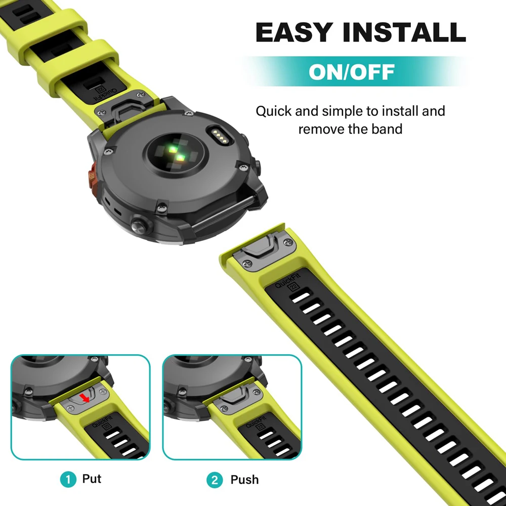 For Garmin Tactix 7 Pro Delta Descent/Quatix 7/6/5 Sapphire/7X Solar Strap Fenix 7X Silicone Correa 22mm 26mm Quickfit Watchband