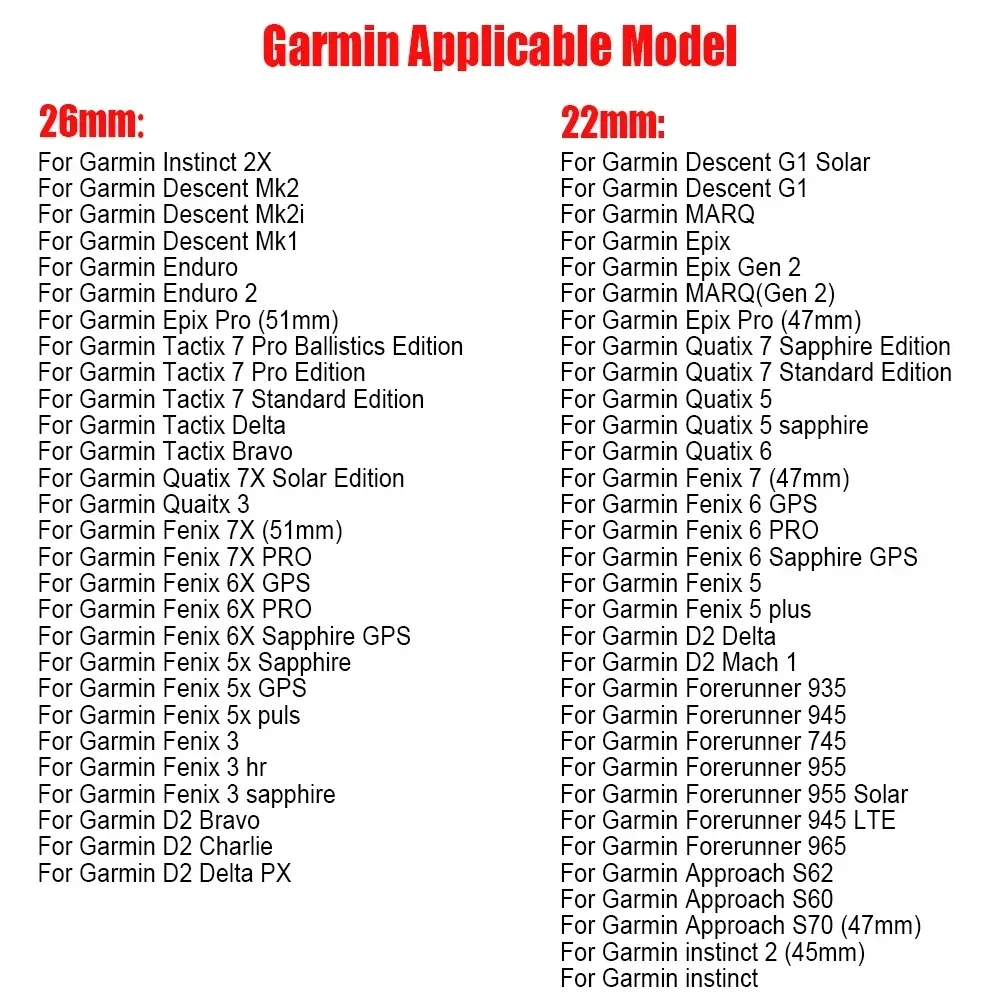 For Garmin Tactix 7 Pro Delta Descent/Quatix 7/6/5 Sapphire/7X Solar Strap Fenix 7X Silicone Correa 22mm 26mm Quickfit Watchband
