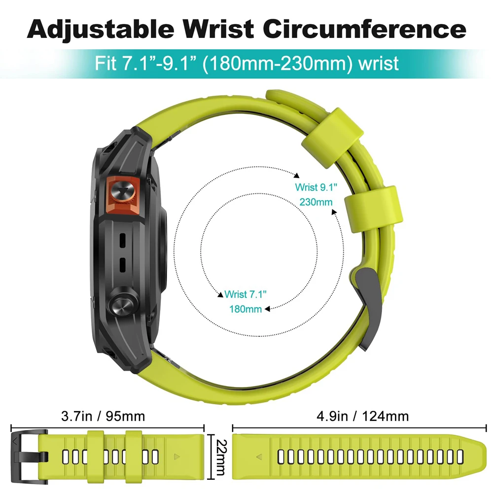 For Garmin Tactix 7 Pro Delta Descent/Quatix 7/6/5 Sapphire/7X Solar Strap Fenix 7X Silicone Correa 22mm 26mm Quickfit Watchband